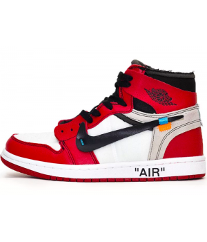 Nike Air Jordan Retro 1 High Og x Off-White (Белые с красным) 